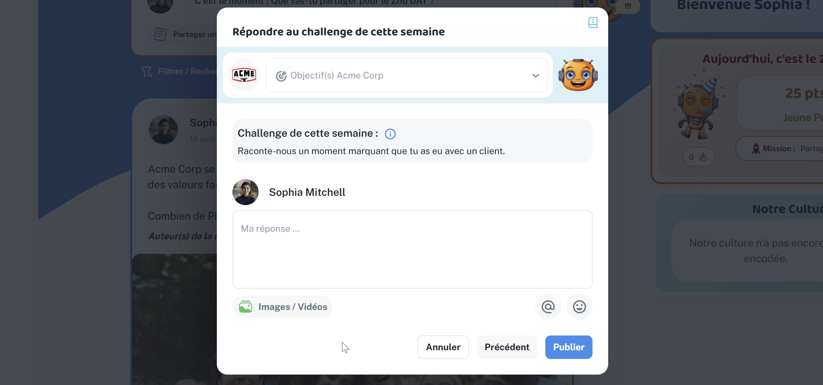 Challenges de la semaine